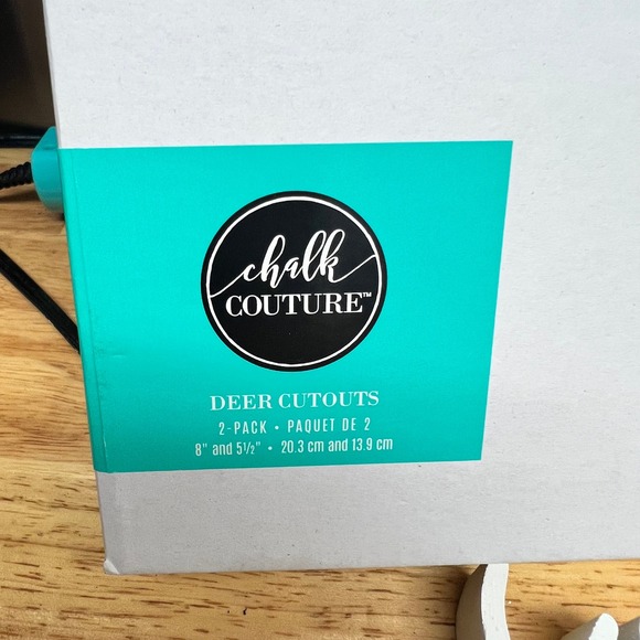 Chalk Couture Deer Cutouts 2 Pack 8 inch 5.5 inch Wood Holiday Decor - Picture 2 of 2